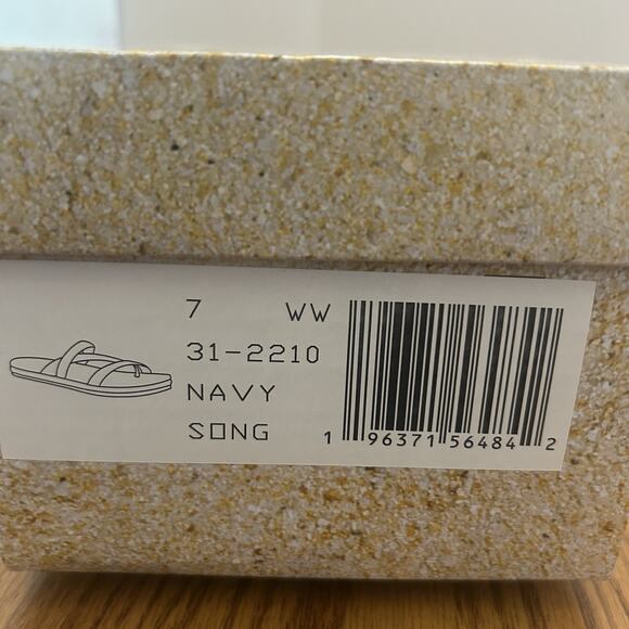 Easy Street Song Navy Blue Synthetic Slide Sandals Shoes Women's Size 7 WW - Picture 8 of 8